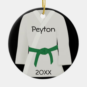 Ornamento De Cerâmica Martial Arts Green Belt Ornament