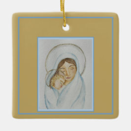 Ornamento De Cerâmica Mary’s Mantle & Child Christmas
