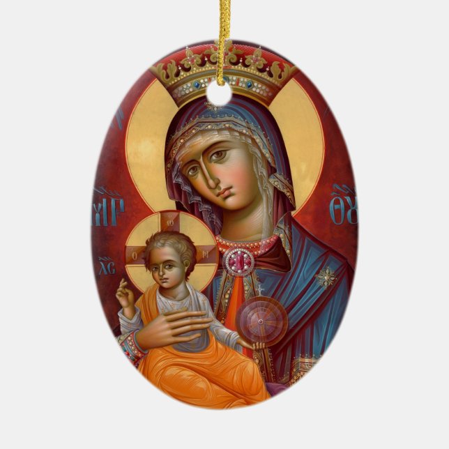 Ornamento De Cerâmica Mary - THEOTOKOS (Frente)