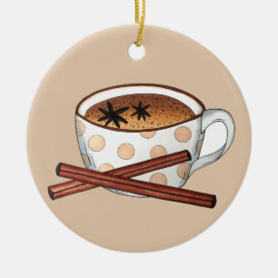 Ornamento De Cerâmica Masala Chai Teacup Indiano Esparso Chá Preto Cuppa