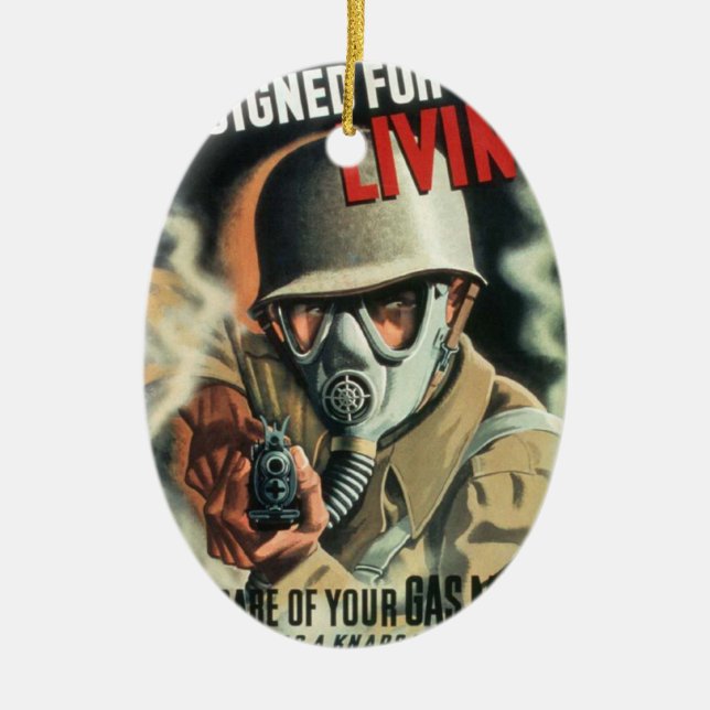 Ornamento De Cerâmica Máscara de gás (Frente)