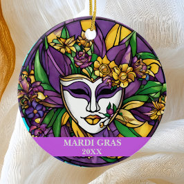 Ornamento De Cerâmica Máscara de Vidro Mardi Gras Personalizada