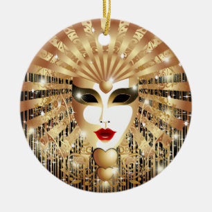 Ornamento De Cerâmica Máscara do ouro Venice