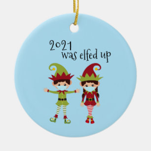 Ornamento De Cerâmica Máscara engraçada do Covid do Papai Noel de 2020