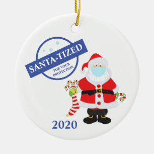 Ornamento De Cerâmica Máscara Facial de Natal Papai Noel Santificado Div