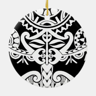 Ornamento De Cerâmica Máscara polinésia tribal preta pesada corajosa do