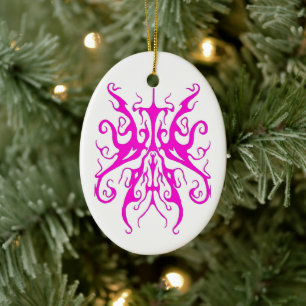 Ornamento De Cerâmica Máscara Tribal Rosa Elegante Design Abstrato