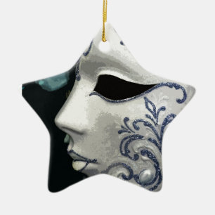 Ornamento De Cerâmica MASCARADA 2 (azul)