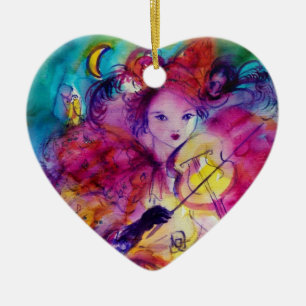 ORNAMENTO DE CERÂMICA MASCARADA NOITE / COLA MUSICAL