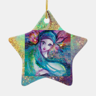 Ornamento De Cerâmica MASCARE em máscaras AZUIS do mascarada de