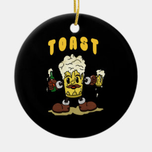 Ornamento De Cerâmica Mascote da Torrada de Cerveja