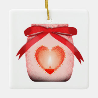 Ornamento De Cerâmica Mason jar vela