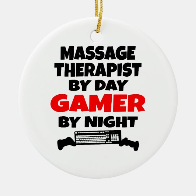Ornamento De Cerâmica Massage Therapist Gamer (Frente)