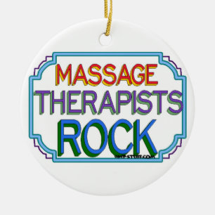 Ornamento De Cerâmica Massage Therapists Rock