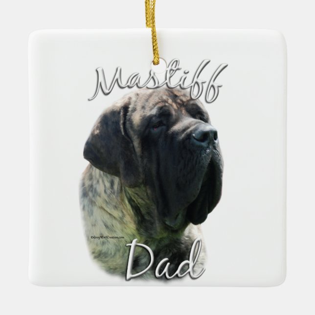 Ornamento De Cerâmica Mastiff (brindle) Pai 2 (Frente)