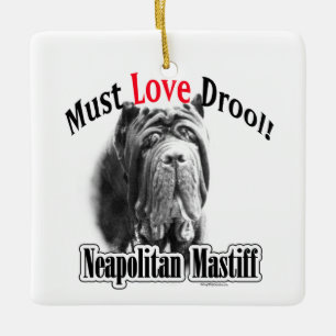 Ornamento De Cerâmica Mastiff napolitano deve amar Chaveiro