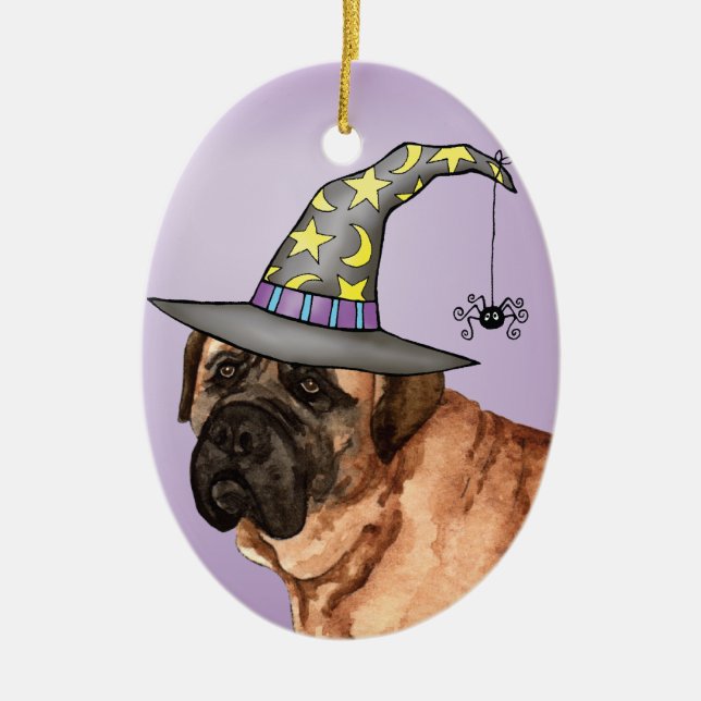 Ornamento De Cerâmica Mastiff Witch (Frente)