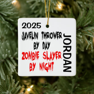 Ornamento De Cerâmica Matador de Zumbi Lançador de Dardo PERSONALIZADO