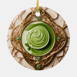 Ornamento De Cerâmica Matcha Latte Prism Cerâmica Ornament