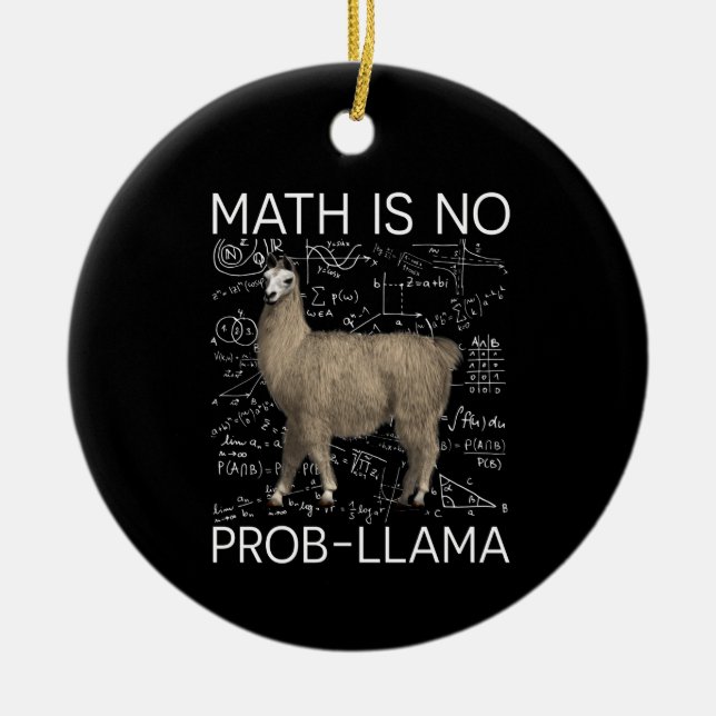 Ornamento De Cerâmica Matemática não é Prob-Llama - Professor de Matemát (Frente)