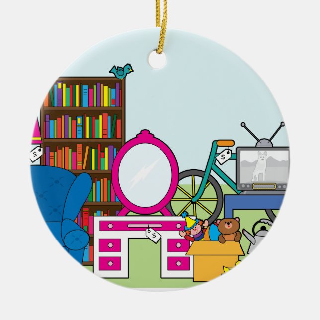 Ornamento De Cerâmica Material da venda de garagem (Frente)