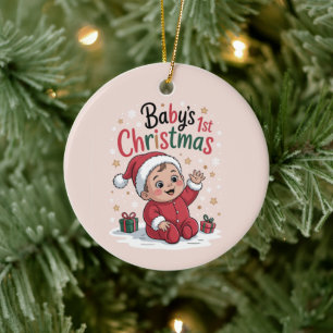 Ornamento De Cerâmica Maternidade Primeiro Natal do Bebê Anúncio de Grav