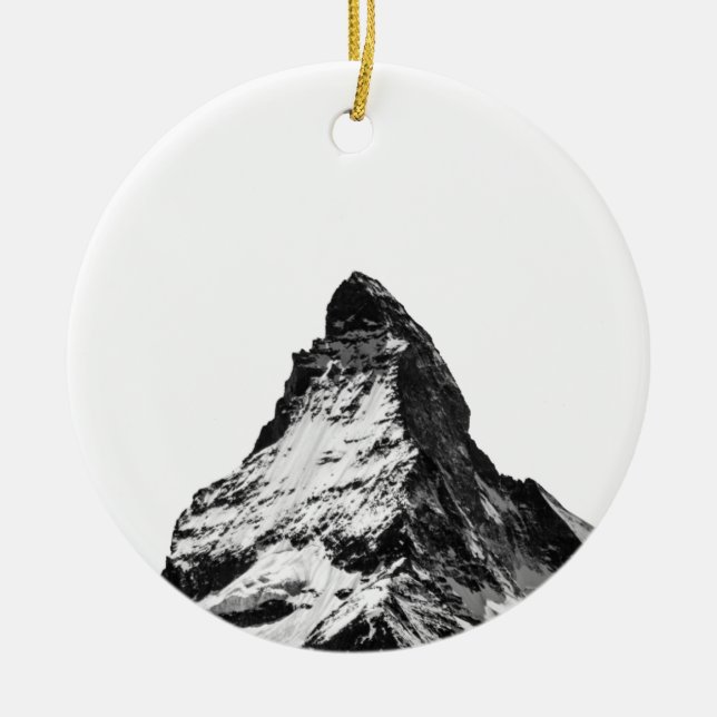 Ornamento De Cerâmica Matterhorn alpino ínico na caneca preta (Frente)