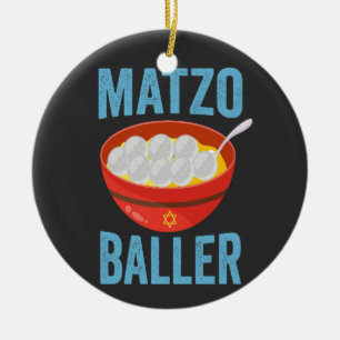 Ornamento De Cerâmica Matzo Baller Funny Golf Hanukkah Holiday Gift