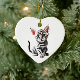 Ornamento De Cerâmica Mau Kitten Egípcio Personalizado