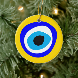 Ornamento De Cerâmica Mau Olho Talisman & Arabic Amulet /Turco, Grego