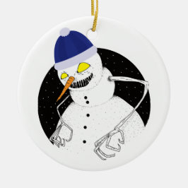 Ornamento De Cerâmica Mau Snowman