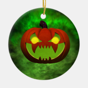 Ornamento De Cerâmica Mau Spooky HalloweenPumpkin