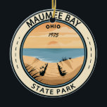 Ornamento De Cerâmica Maumee Bay State Park Ohio Vintage<br><div class="desc">Ilustração do Parque Estadual de Maumee Bay. O parque é uma zona de lazer pública situada nas margens do lago Erie.</div>
