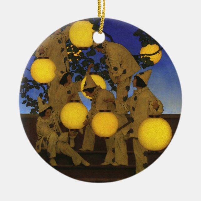 Ornamento De Cerâmica Maxfield Parrish Os Portadores de Lanternas 1908 V (Frente)