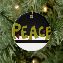 Ornamento De Cerâmica MAZIPOODLES Peace Olive Green 