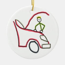 Ornamento De Cerâmica Mecânico de Carros Stickman
