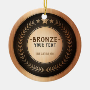 Ornamento De Cerâmica MEDALHA Bronze Campeão IMPRESSÃO PERSONALIZADA DIY