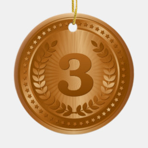 Ornamento De Cerâmica Medalha de bronze 3º lugar vencedor