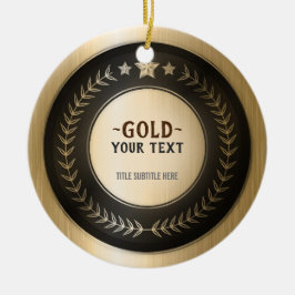 Ornamento De Cerâmica MEDALHA DIY IMPRESSÃO PERSONALIZADA Ouro #1 Campeã