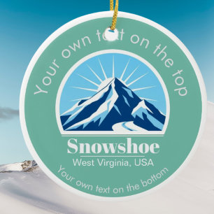 Ornamento De Cerâmica Medalha Snowshoe West Virginia usa resort de esqui