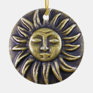 Ornamento De Cerâmica Medalhão de Sun