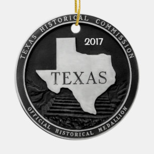 Ornamento De Cerâmica Medalhão Histórico do Texas