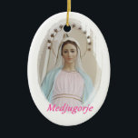 Ornamento De Cerâmica Medalla cerámica Medjugorje<br><div class="desc">Dez mais cerca de tuya,  em cerámica,  em la imagen de la Reina de la Paz,  de Medjugorje</div>