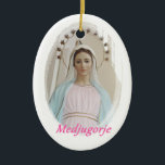 Ornamento De Cerâmica Medalla cerámica Medjugorje<br><div class="desc">Dez mais cerca de tuya,  em cerámica,  em la imagen de la Reina de la Paz,  de Medjugorje</div>