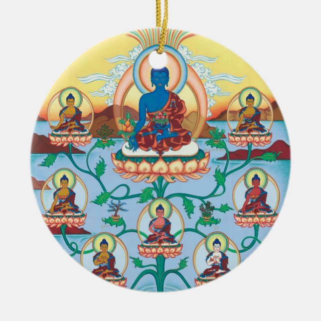 Ornamento De Cerâmica Medicina CERÂMICA Buddha do ORNAMENTO + 8 (Frente)