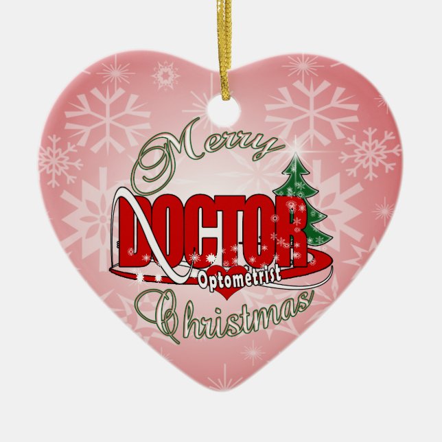 ORNAMENTO DE CERÂMICA MÉDICO OPTOMETRISTA MERCADORIAS NATAL (Frente)