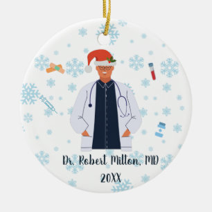 Ornamento De Cerâmica Médico Personalizado, Enfermeira, Natal da Saúde