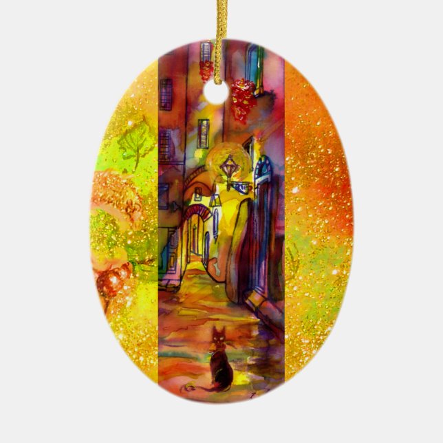 ORNAMENTO DE CERÂMICA MEDIEVE DE BECOS À NOITE EM FLORENÇA (Frente)