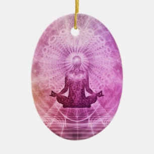 Ornamento De Cerâmica Meditação espiritual de Yoga Zen Colorida