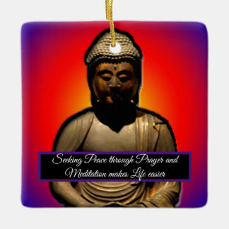 Ornamento De Cerâmica Meditando Buda